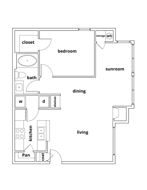 Iris with a sunroom 1 bedroom 1 bathroom 854 square feet  at Lincoln at Wolfchase, Tennessee